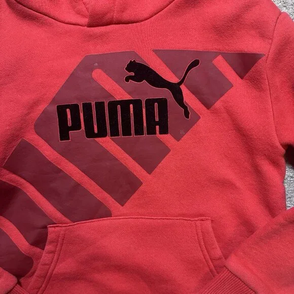 Puma Sweatshirt And Pants Set Boys Size XS (5/6) Red Hoodie & Black Joggers - Picture 5 of 11